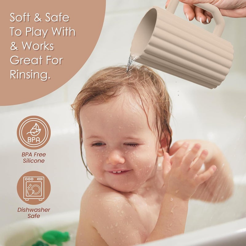 Mintlyfe Baby Bath Rinse Cup, Silicone Body Washing Rinser Cup with Easy Grip Handle (Ether) - Image 4